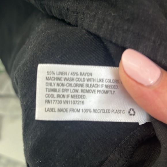 linen black peasant blouse - Picture 6 of 6